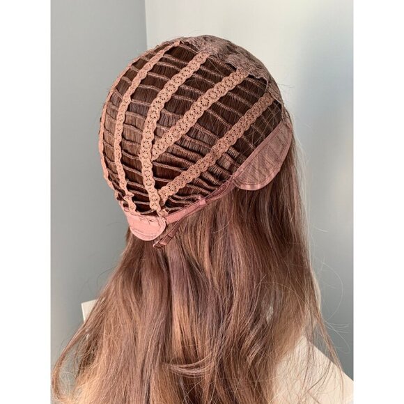 Ombre Brown Curled Wig with Blonde Highlights - Gia - Picture 3 of 3